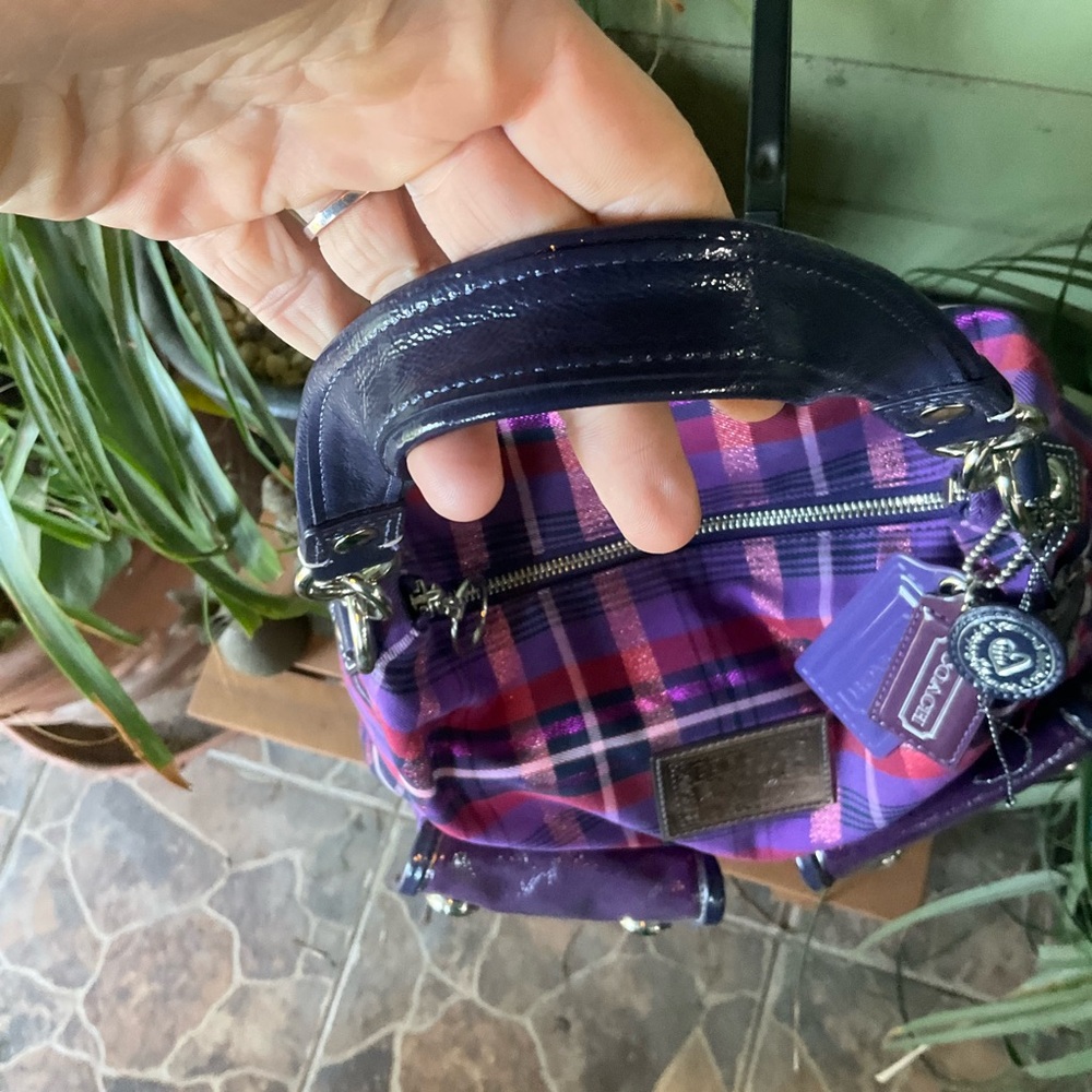 Coach Poppy Tartan hobo, 4 hang tags, like new, statement bag for vintage lovers - Picture 7 of 13